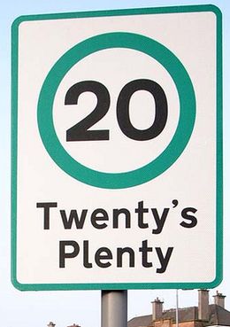 twenty's plenty road sign