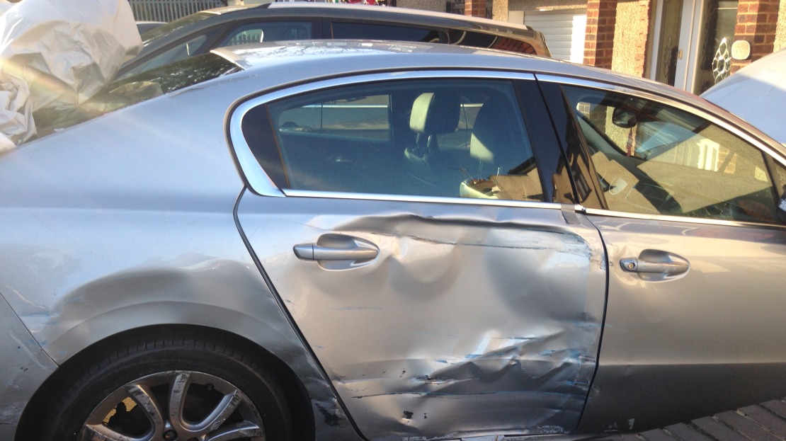 Damaged car ready for salvage