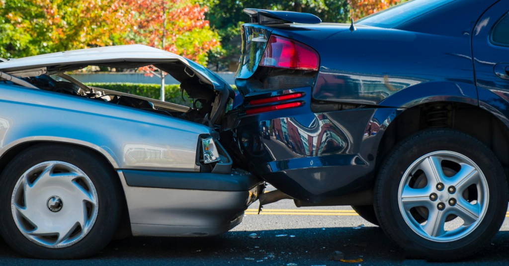 Two damaged cars that may be written off